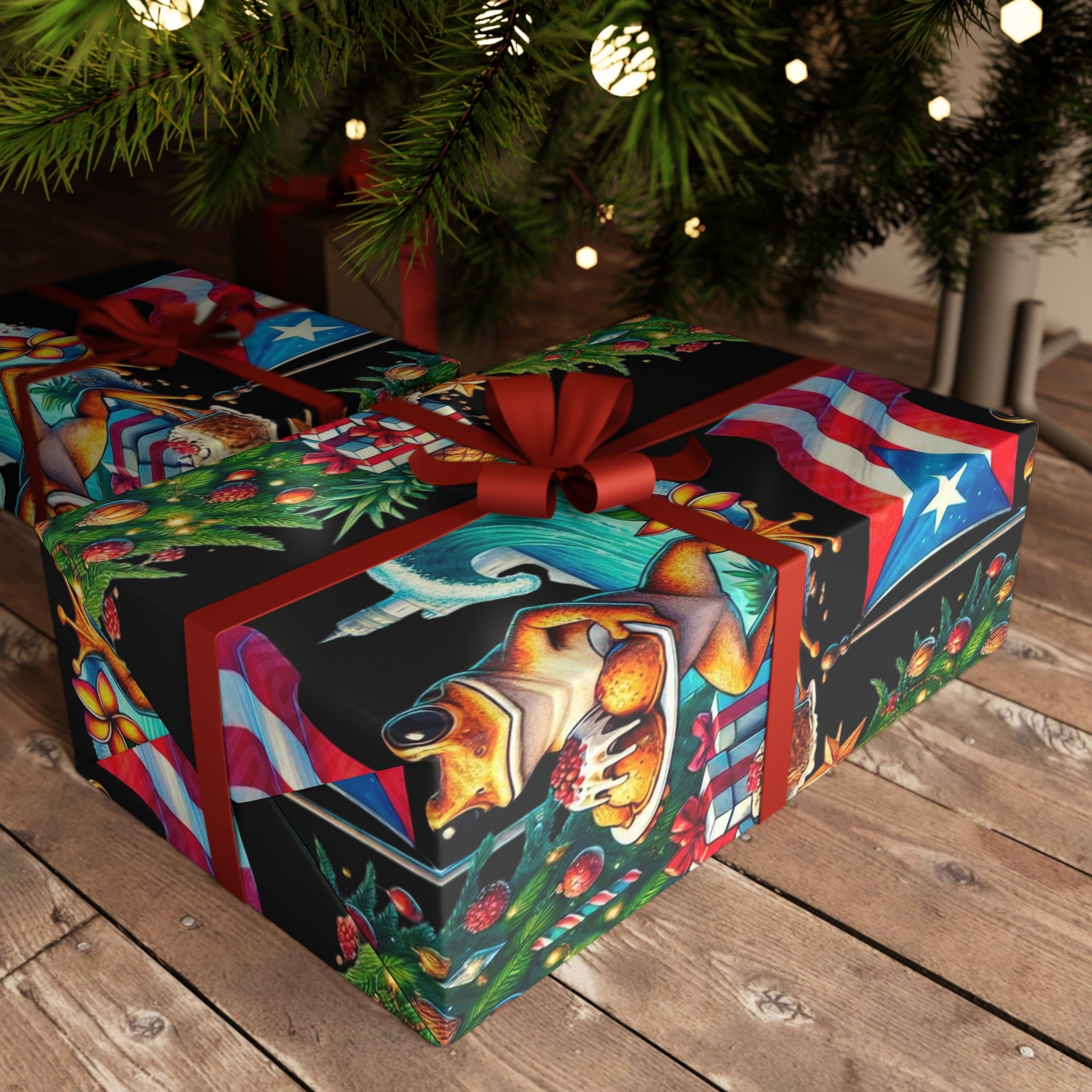 Navidad en Puerto Rico Wrapping Paper – Festive Boricua Holiday Gift Wrap 🇵🇷🎄