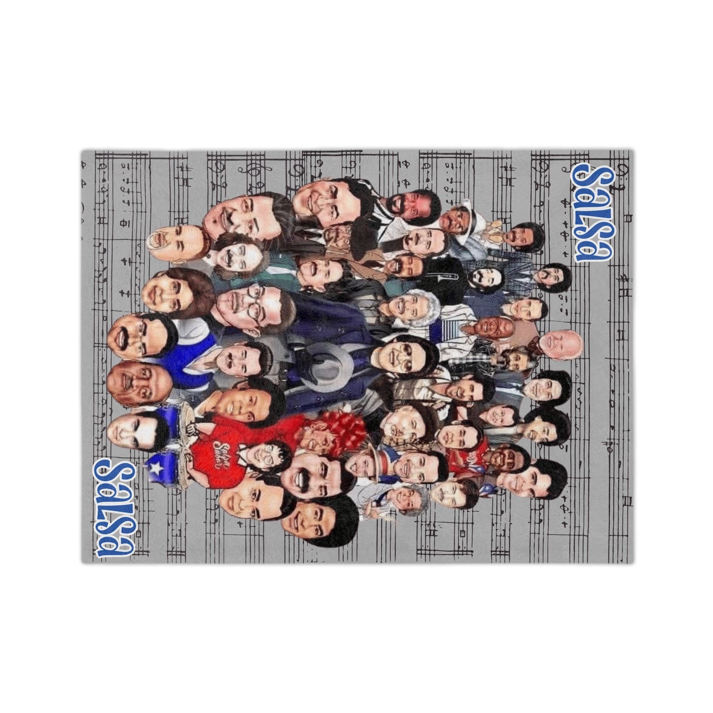 Wrap Yourself in Rhythm & Sabor Salsa Music Velveteen Microfiber Blanket | Cozy Throw for Music Lovers, Home Decor, Gifts, Jazz Nights, Chill Vibes