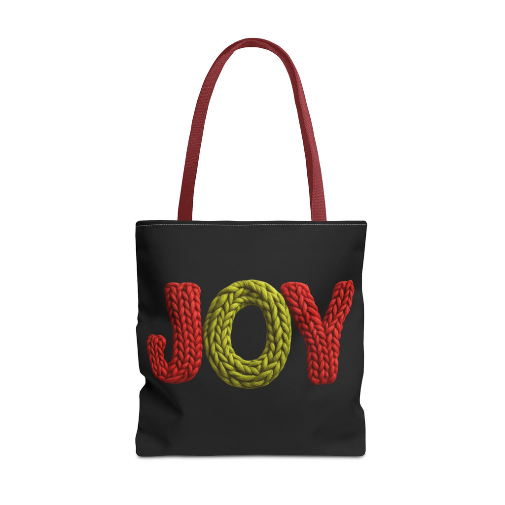 Christmas Tote Bag  Festive Holiday DesigJoy Knit Tote Bag  Colorful 'JOY' Yarn Design, Cozy Holiday Gift Tote