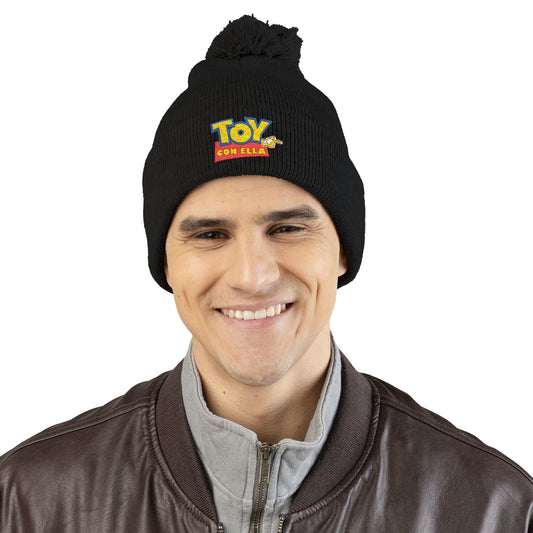 Toy Story Embroidered Pom-Pom Knit Cap Humor Cuffed Beanie – Warm, Soft & Sassy Winter Hat