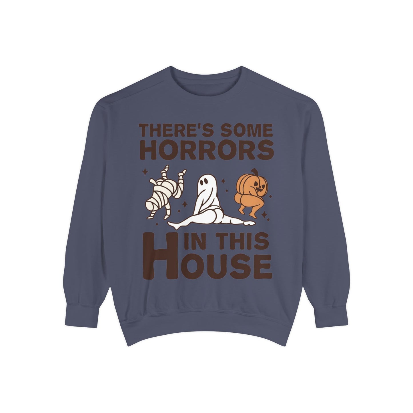 Halloween Themed Unisex Sweatshirt - Fun Ghosts & Mummy Design for Fall, Cozy Casual Wear, Halloween Party, Gift for Friends, Autumn Vibes