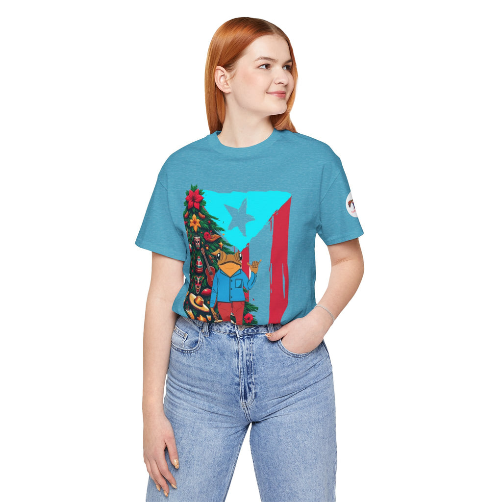 Puerto Rico Holiday T-Shirt  Coquí by Christmas Tree Graphic Puerto Rico’s Navidades