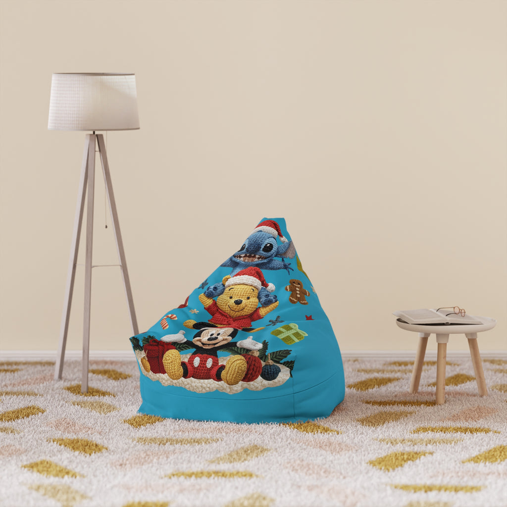 Bean Bag Cover — Festive Disney Holiday Stitch & Winnie the Pooh Design