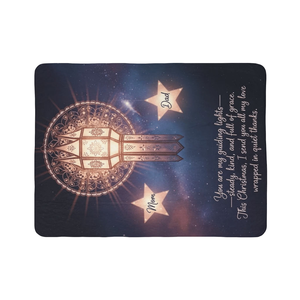 Memorial Christmas Blanket — "You are my guiding lights" Sherpa Throw (Mom & Dad) Holiday Christmas Blanket