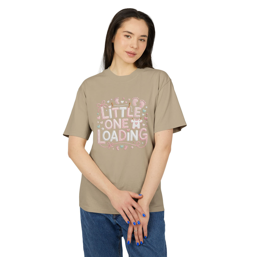 Pregnancy Announcement T‑Shirt  “Little One Loading” Cute Pastel Maternity Tee