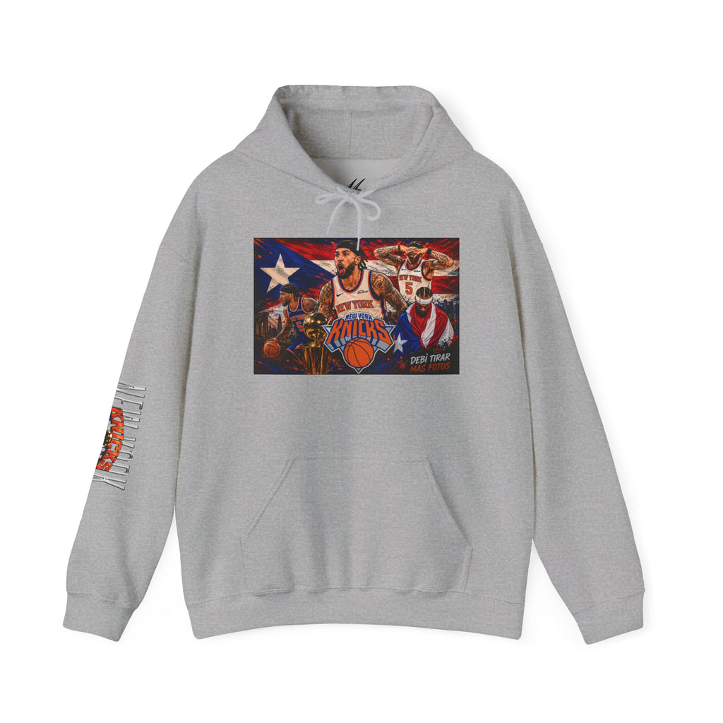 NY-K Retro Player Collage Hoodie — Basketball Fan Sweatshirt