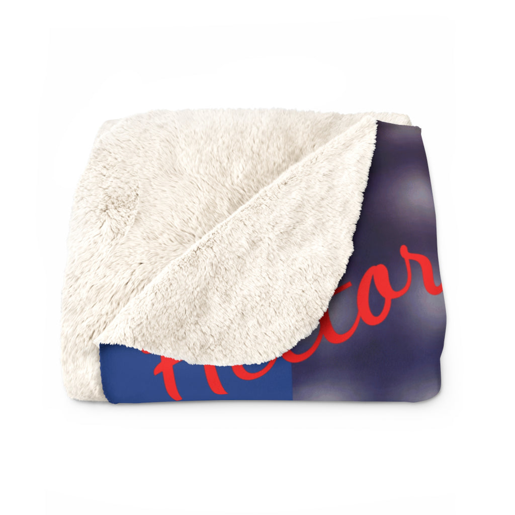 Sherpa Blanket – 'Hector Lavoe El Cantante De Los Cantantes' Caricature Fleece Throw Puerto Rico