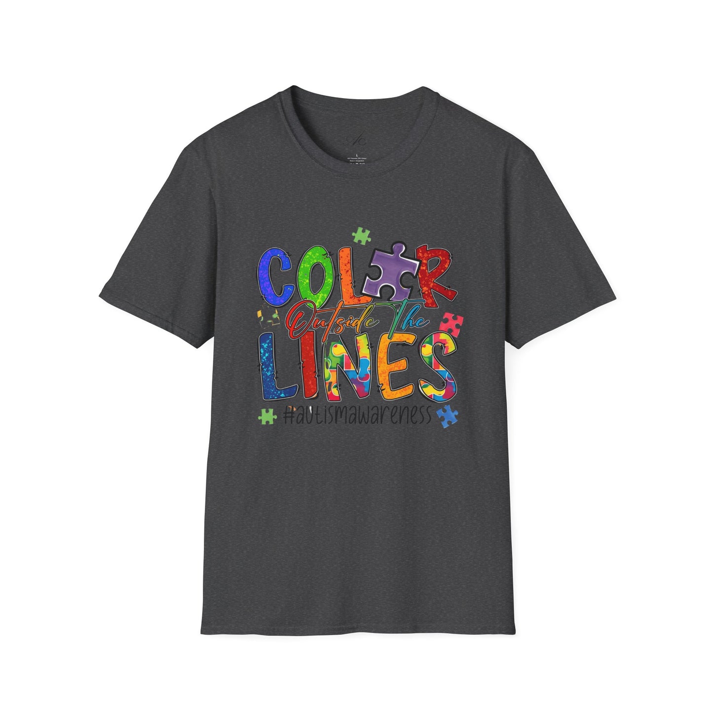 Color Outside the Lines Unisex T-Shirt for Autism Awareness