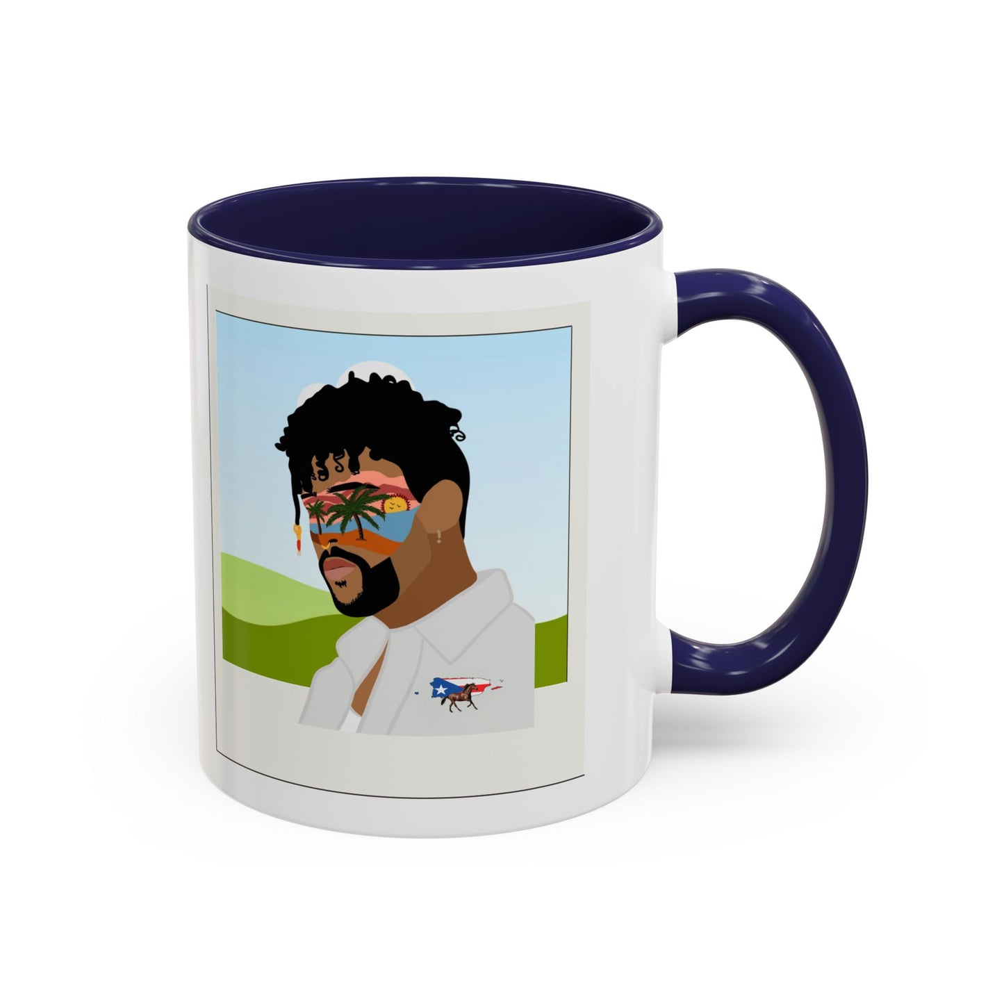 Por la manana Cafe Puerto Rican Mug Boricua Pride Mug Coffee Lover’s Essential, Stylish Mug with Portrait Design