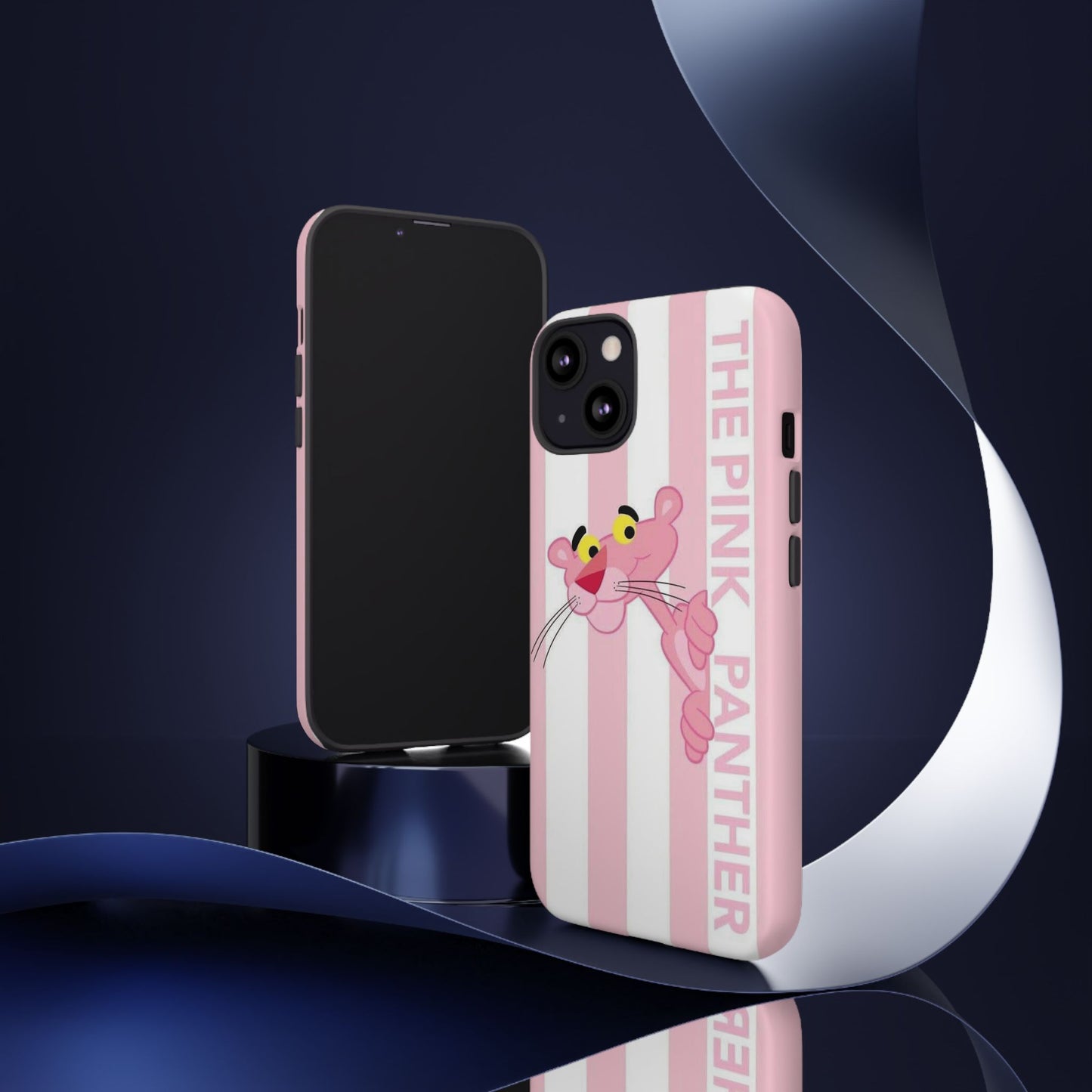 Pink Panther Tough Case Retro Striped Phone Case with "The Pink Panther" Design