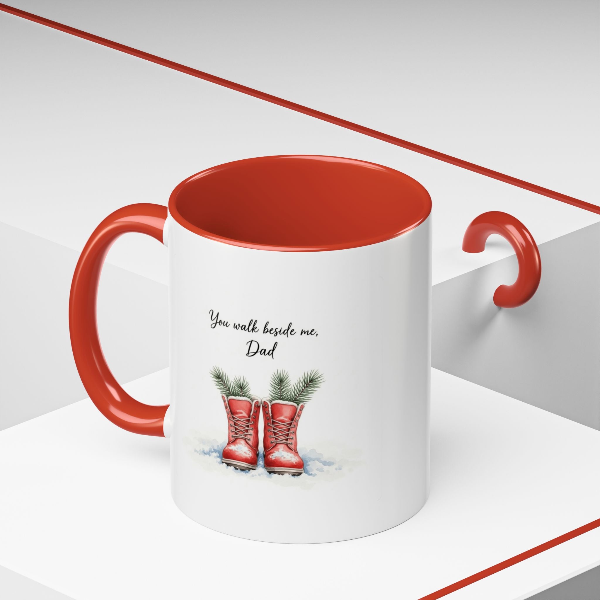 You Will Be Beside Me, Dad Coffee Mug - Festive Accent for Father's Day & Christmas Holiday Coffee Cups with Festive Quotes & Designs