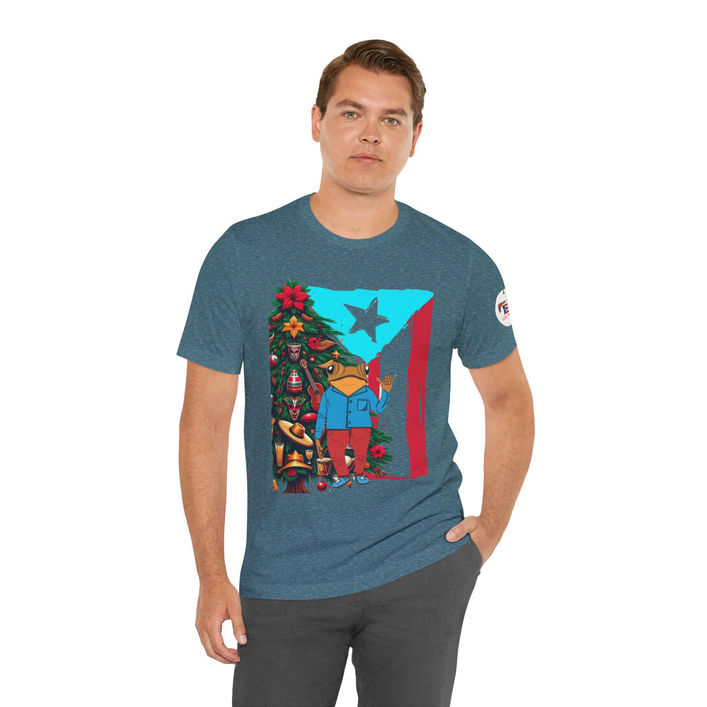 Puerto Rico Holiday T-Shirt  Coquí by Christmas Tree Graphic Puerto Rico’s Navidades