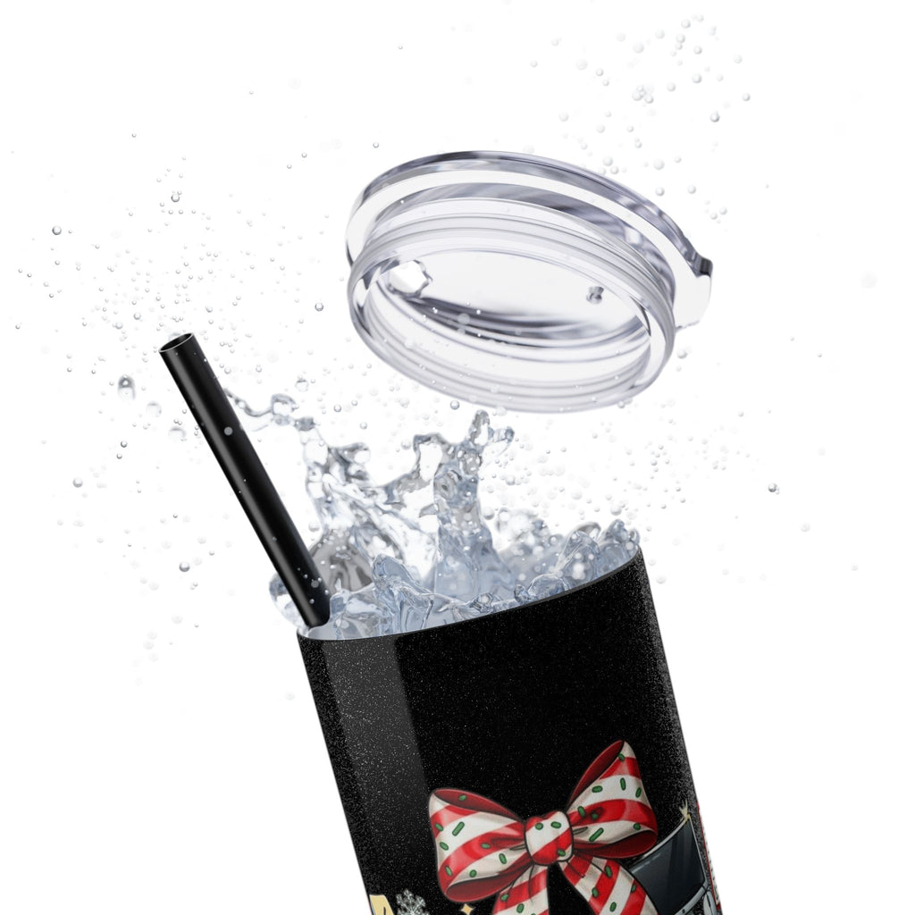 Christmas mug for the office team who keeps everything running smoothly. Candy Cane Christmas Office Secret Santa Design, 20oz with Straw
