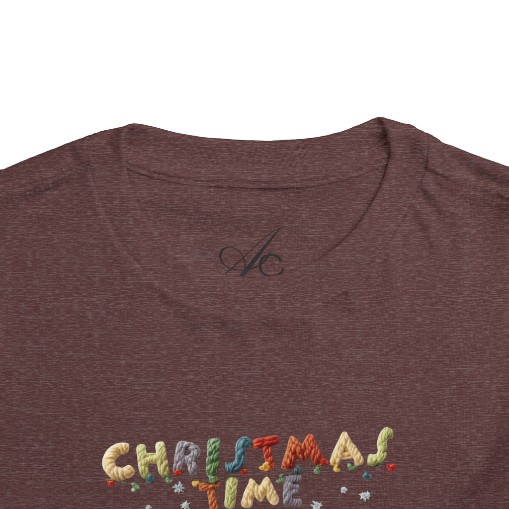 Christmas Time Toddler Tee  Cute Holiday Toy & Santa Print