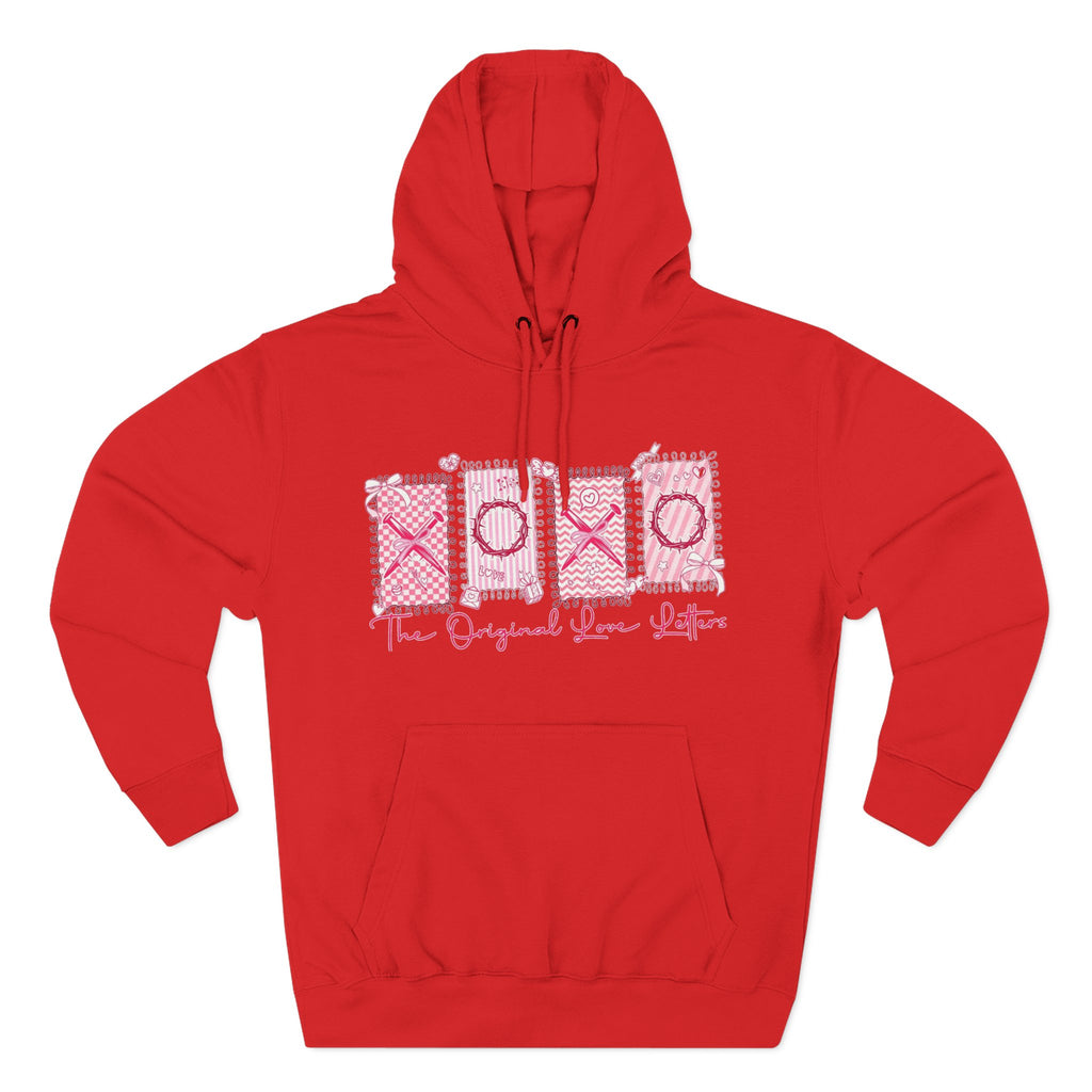 Hoodie  Pink XOXO Three Panel Love Letters Fleece Hoodie