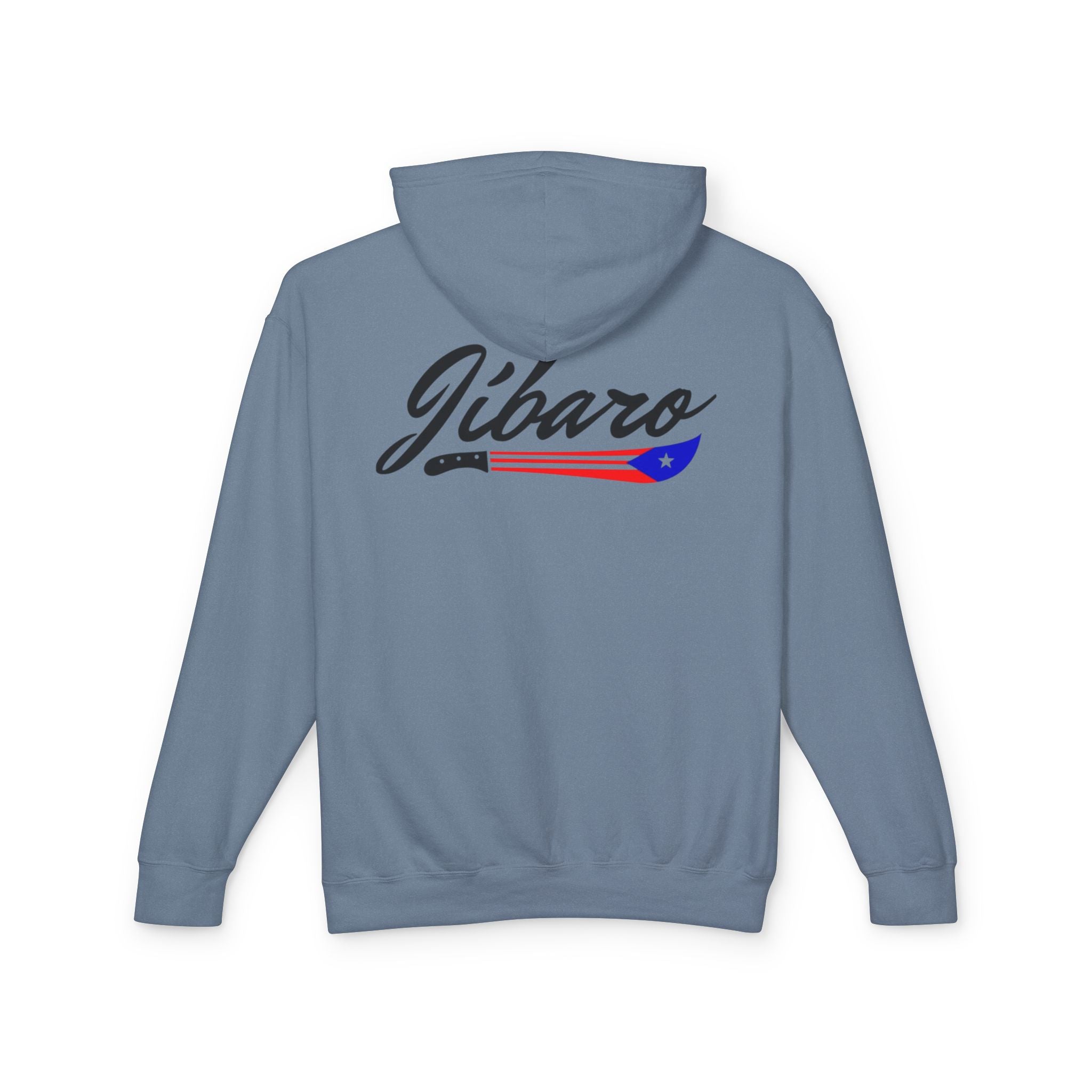 Puerto Rico Heart Flag Hoodie  "Jíbaro" Back Graphic