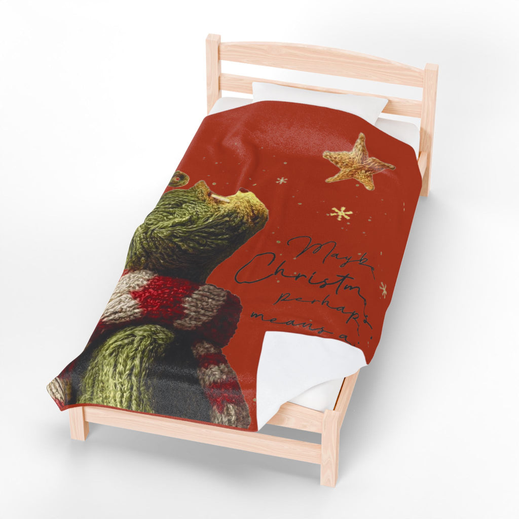 Christmas Plush Blanket  'Maybe Christmas, perhaps, means a little bit more' Cozy Holiday Throw