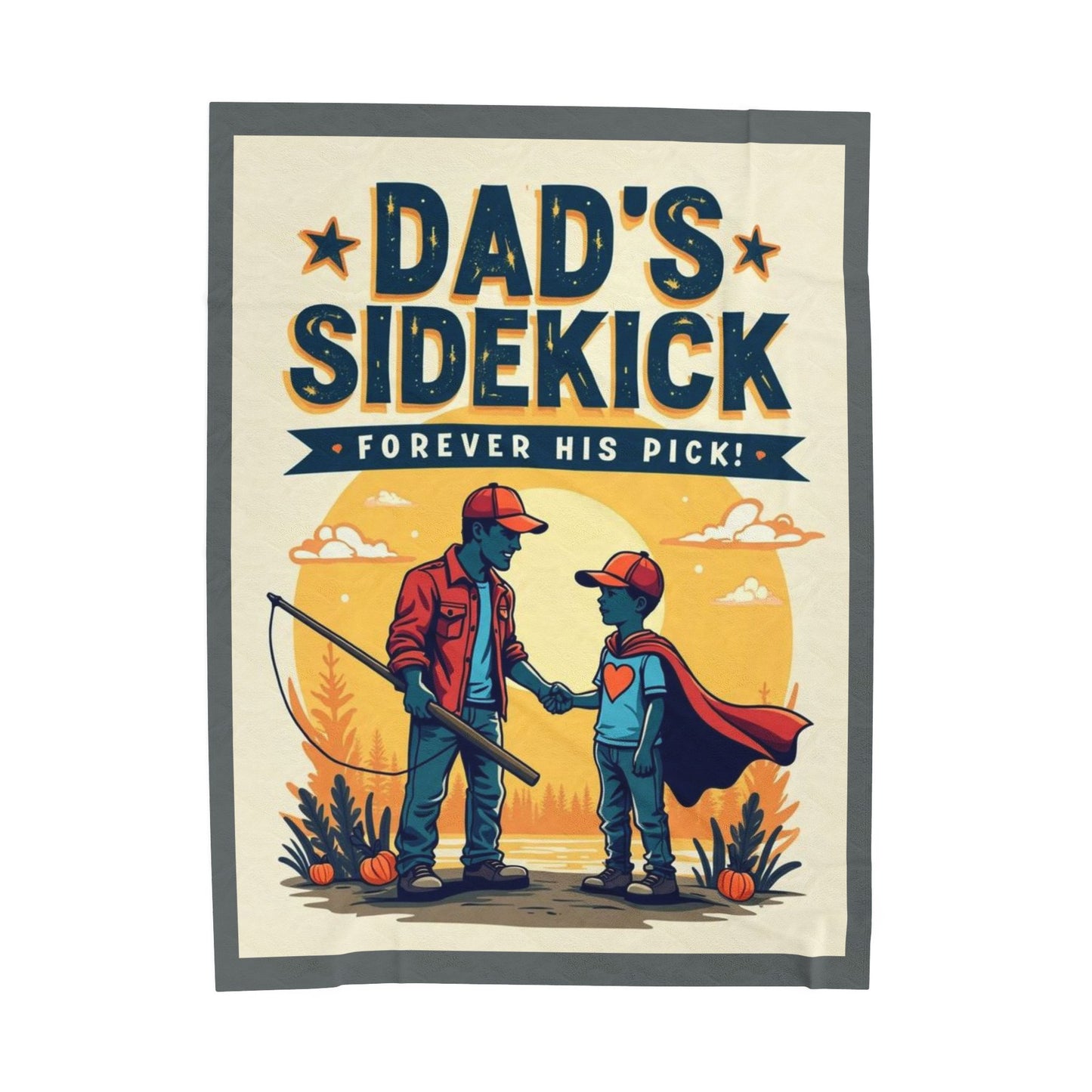 Dad's Sidekick Plush Blanket, Cozy Throw for Father & Son, Father's Day Gift, Family Bonding, Kid's Room Decor