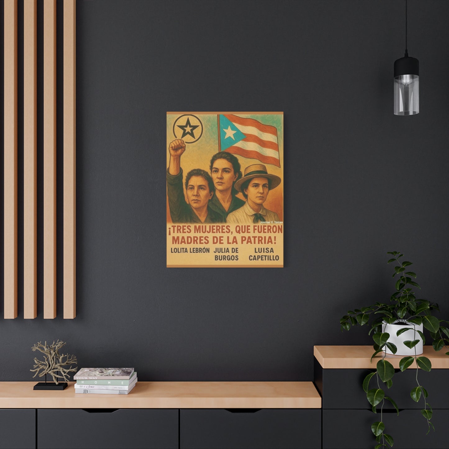 Inspirational Puerto Rican Women Canvas Wall Art, Feminist Gift, Activism Decor, Home Office Wall Art, Puerto Rico Pride