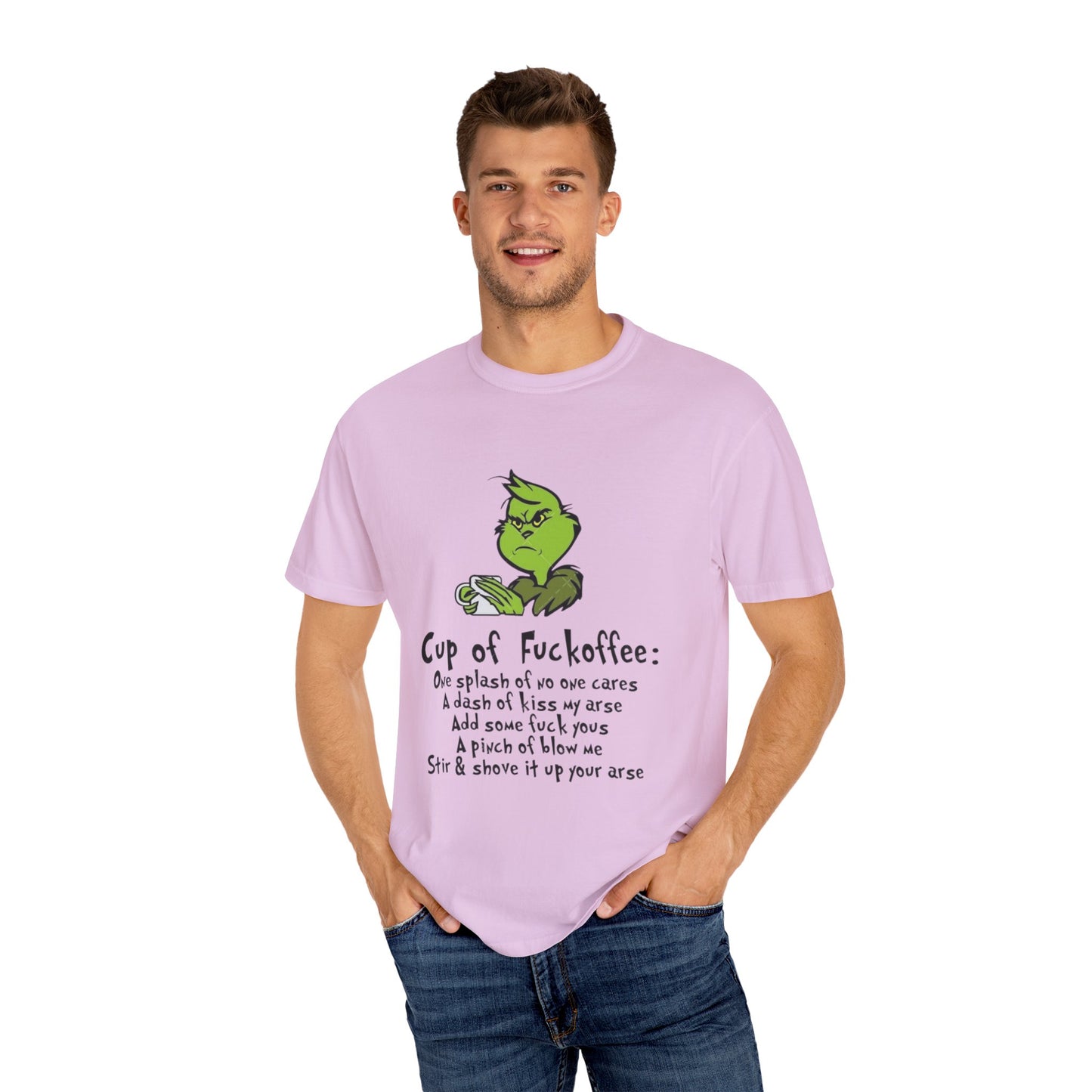 Holiday Graphic Tees  Cozy Festive Wear Funny Grinch-Inspired Unisex T-Shirt Cup of Fuckoffee