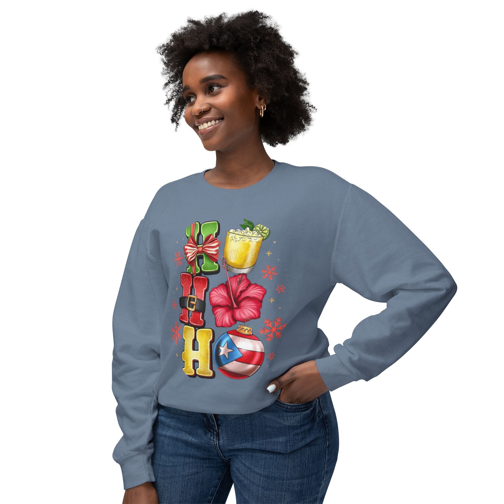 Puerto Rican culture gift Puerto Rico Aloha Holiday Crewneck Sweatshirt