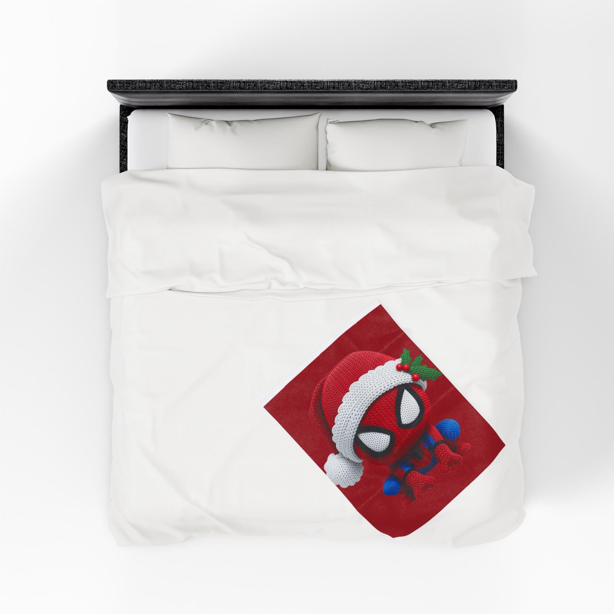 Magical Christmas Cartoon Blanket Christmas Spider Plush Blanket Cute Santa Hat Knit Spider-Man Throw