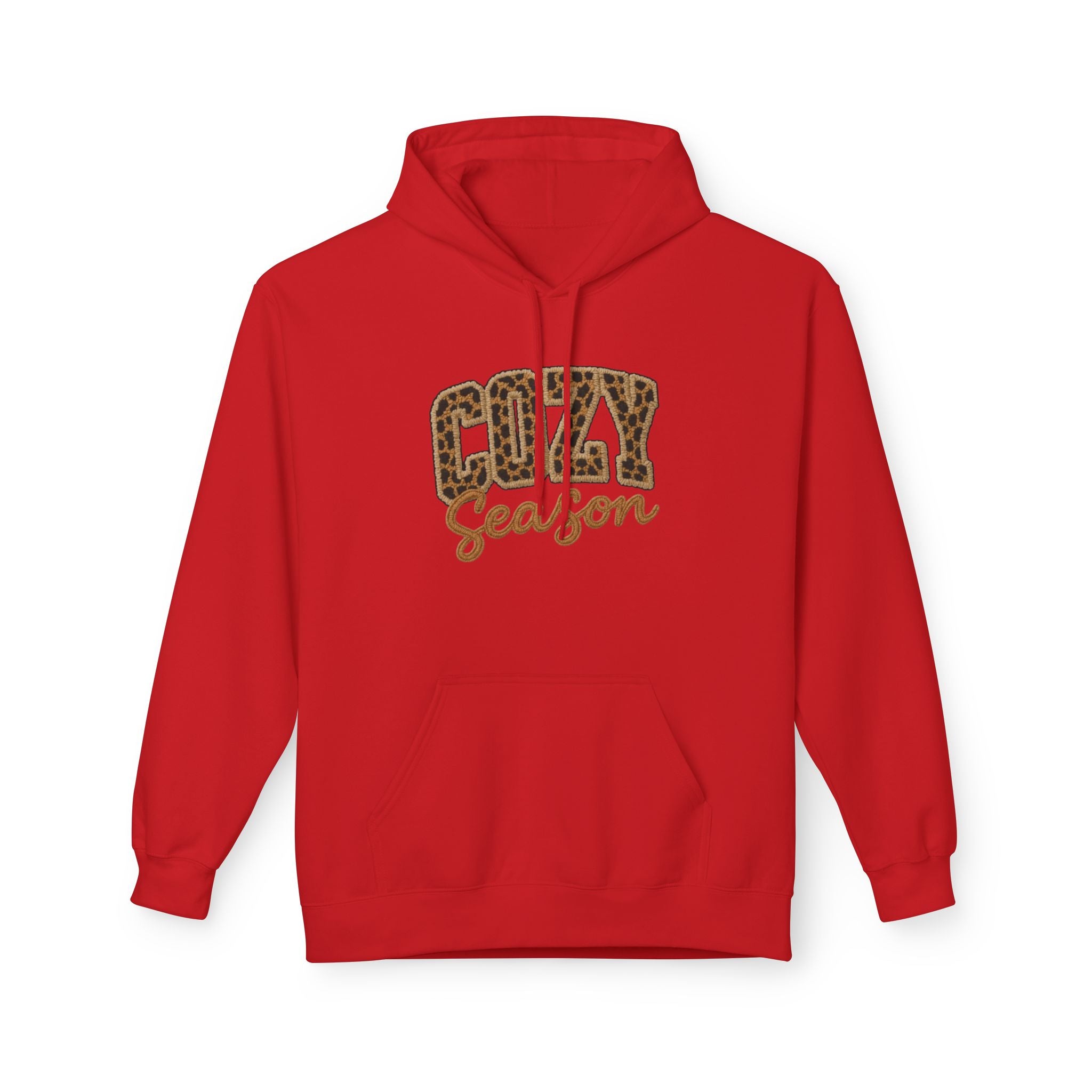 Cozy Season Leopard Hoodie — Fall Winter Graphic Pullover
