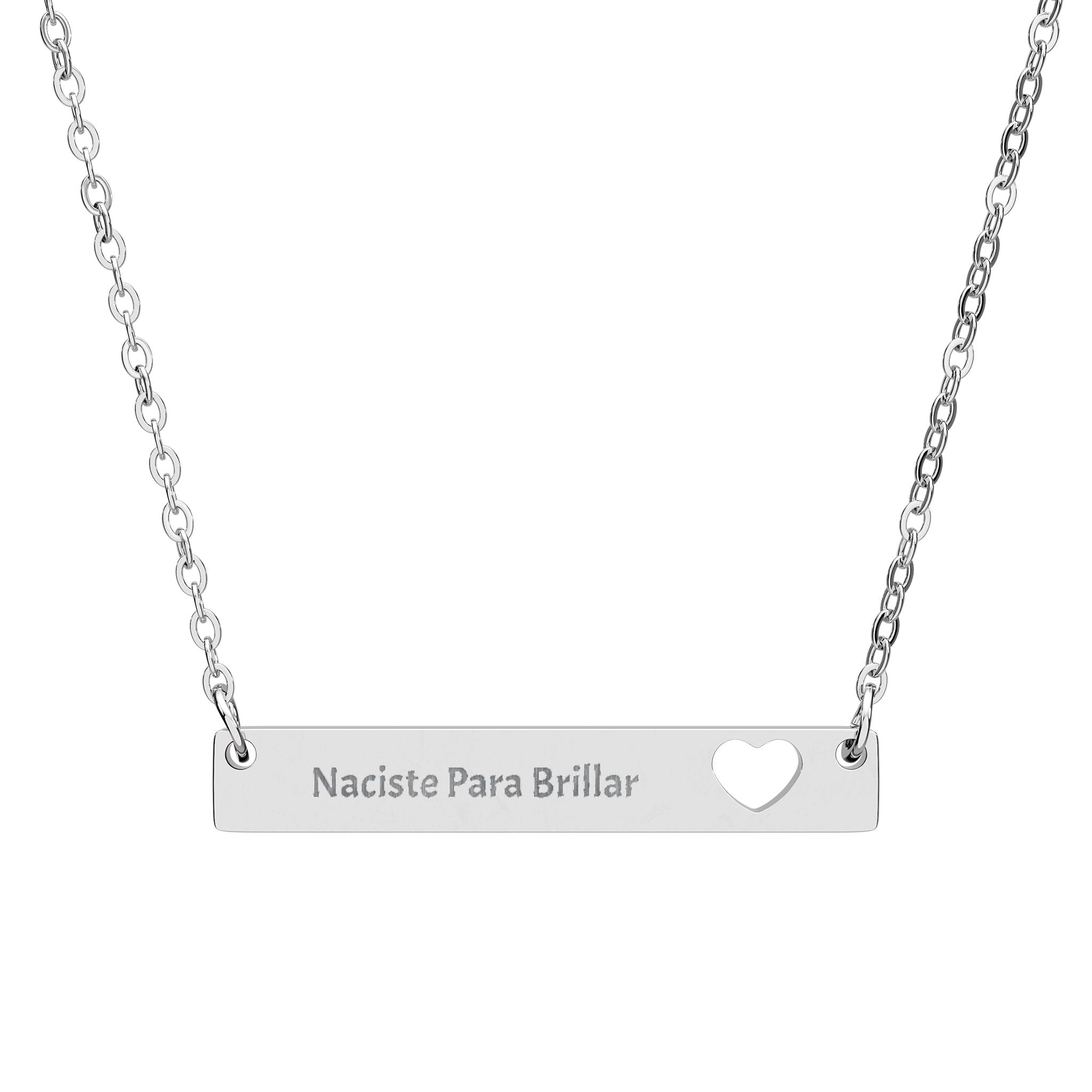 Nacicste para brillar Engravable Cutout Heart Bar Necklace — Personalized Name Bar Jewelry