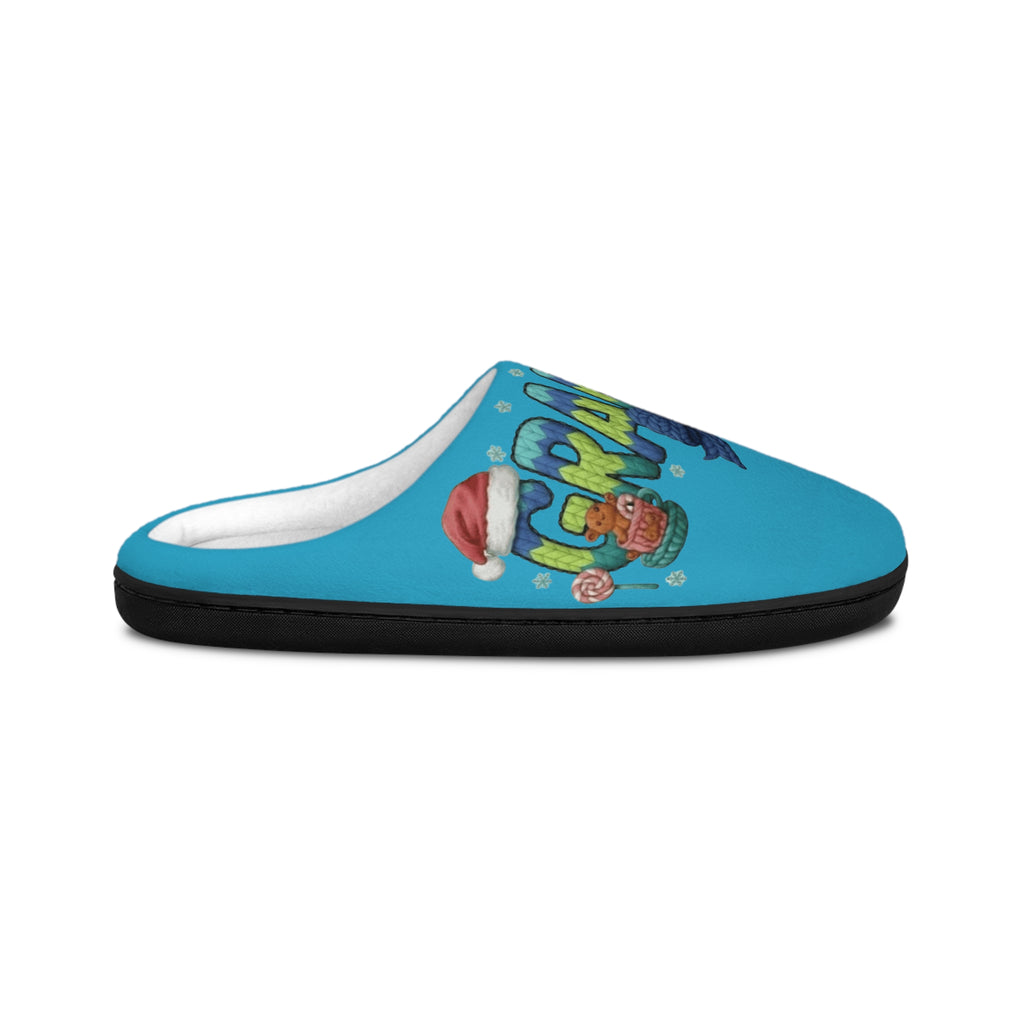 Men's Holiday Slippers  'Grandpa' Cute Santa Fish Design Indoor House Shoes