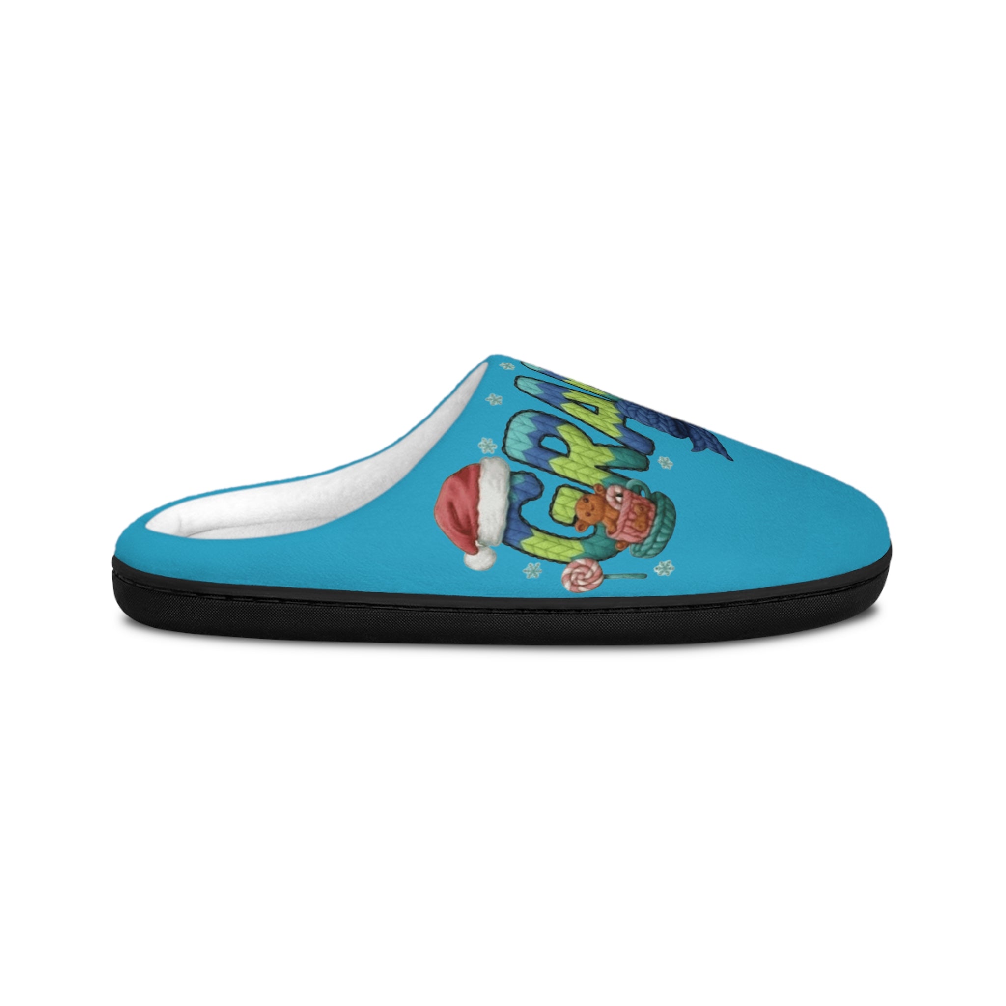 Men's Holiday Slippers  'Grandpa' Cute Santa Fish Design Indoor House Shoes