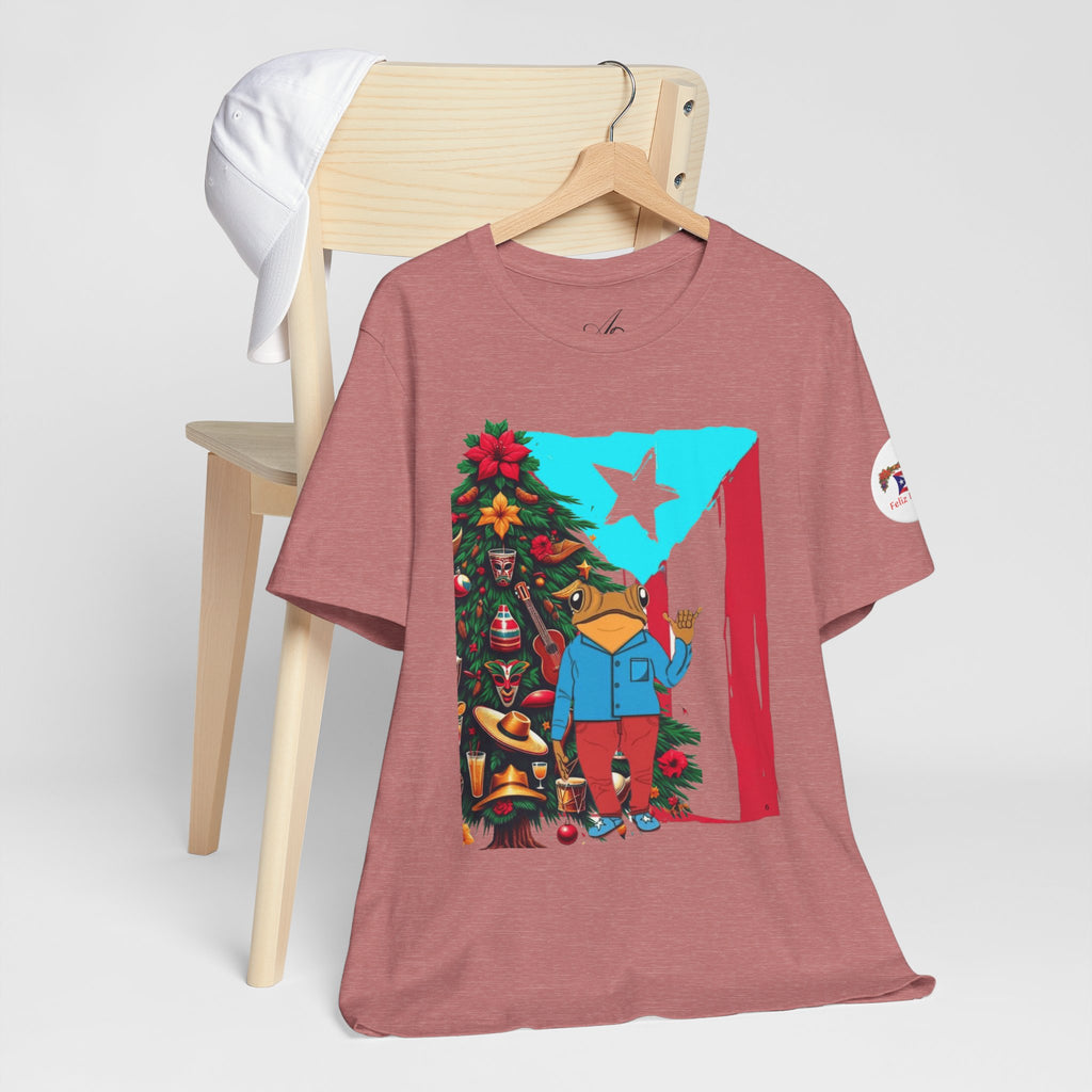 Puerto Rico Holiday T-Shirt  Coquí by Christmas Tree Graphic Puerto Rico’s Navidades