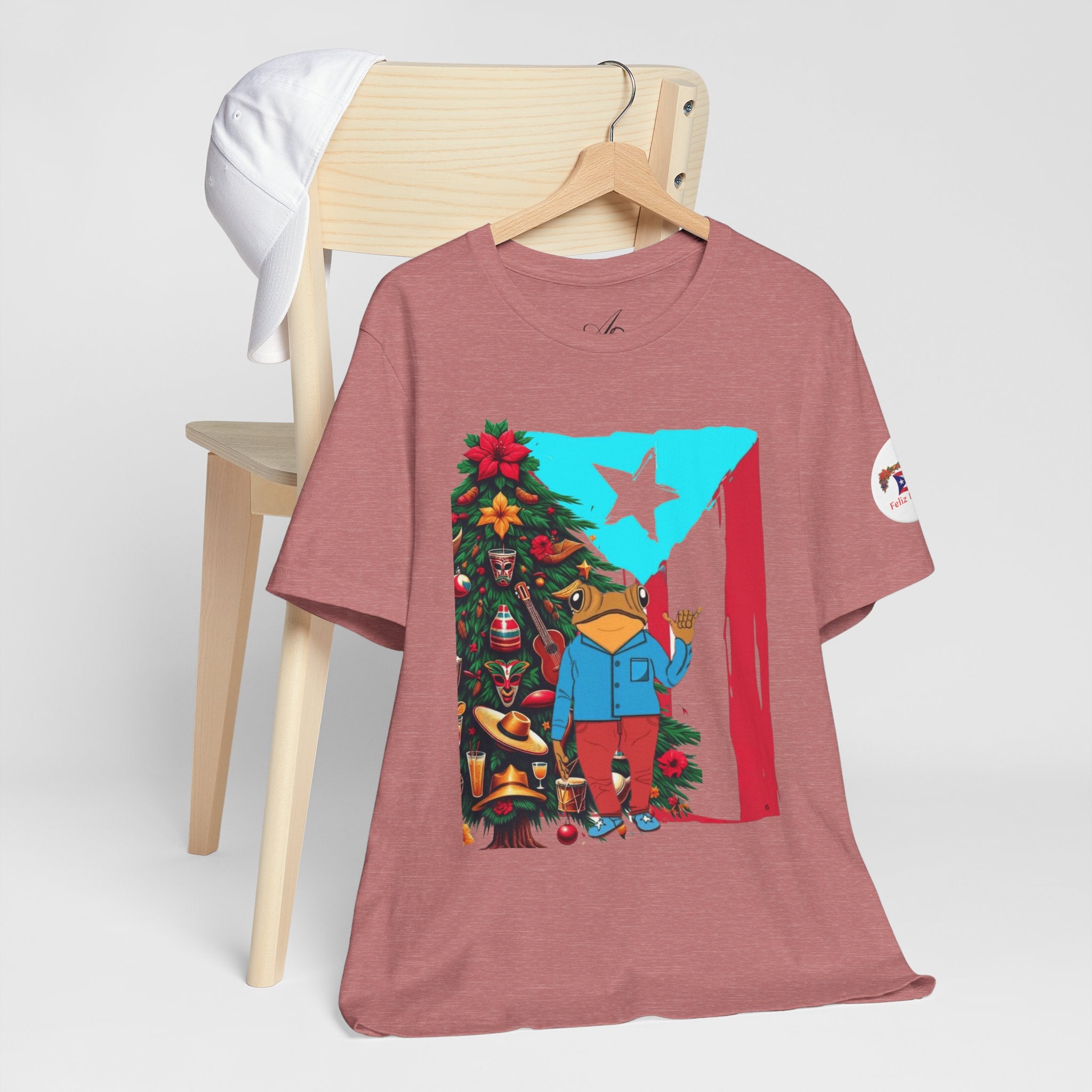 Puerto Rico Holiday T-Shirt  Coquí by Christmas Tree Graphic Puerto Rico’s Navidades