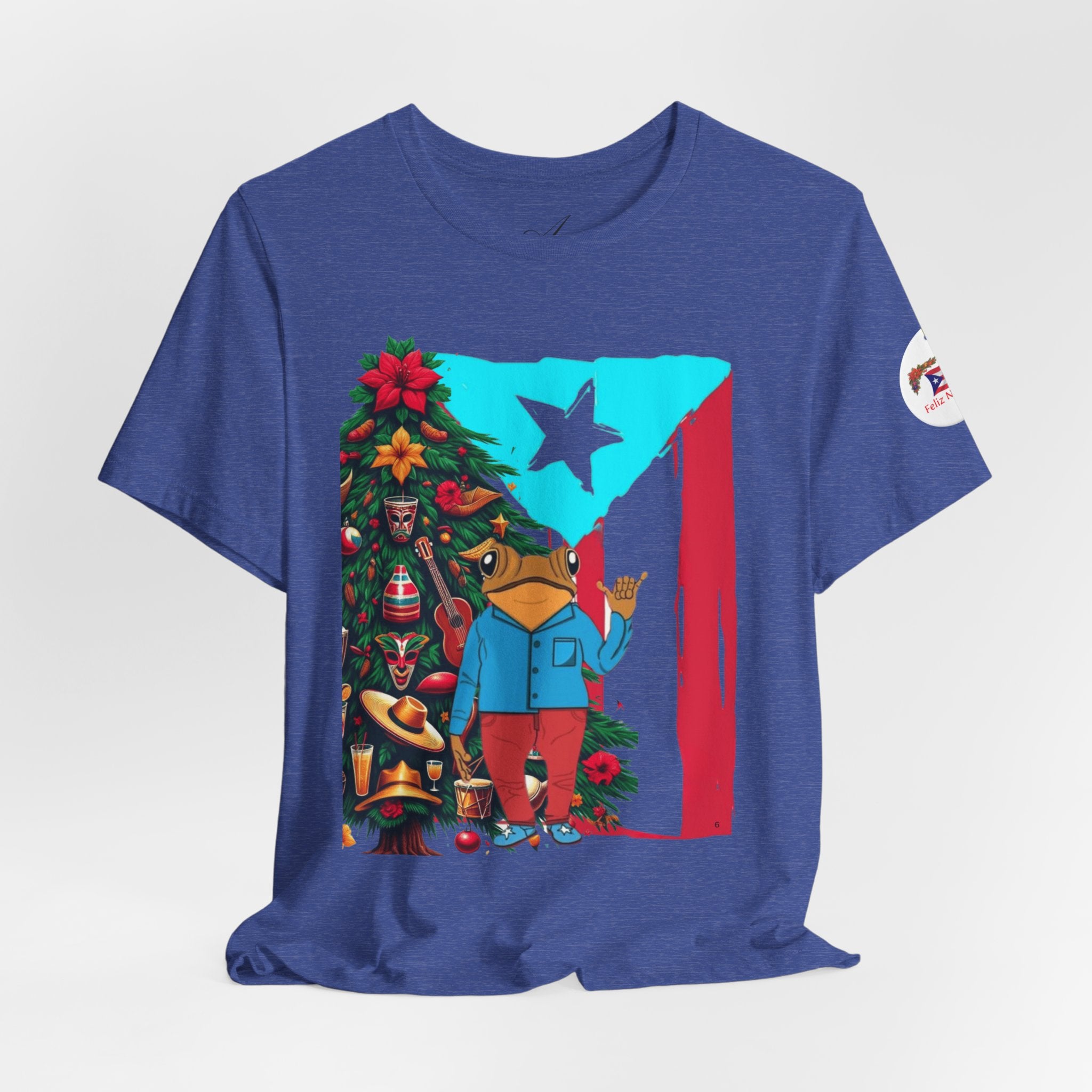 Puerto Rico Holiday T-Shirt  Coquí by Christmas Tree Graphic Puerto Rico’s Navidades