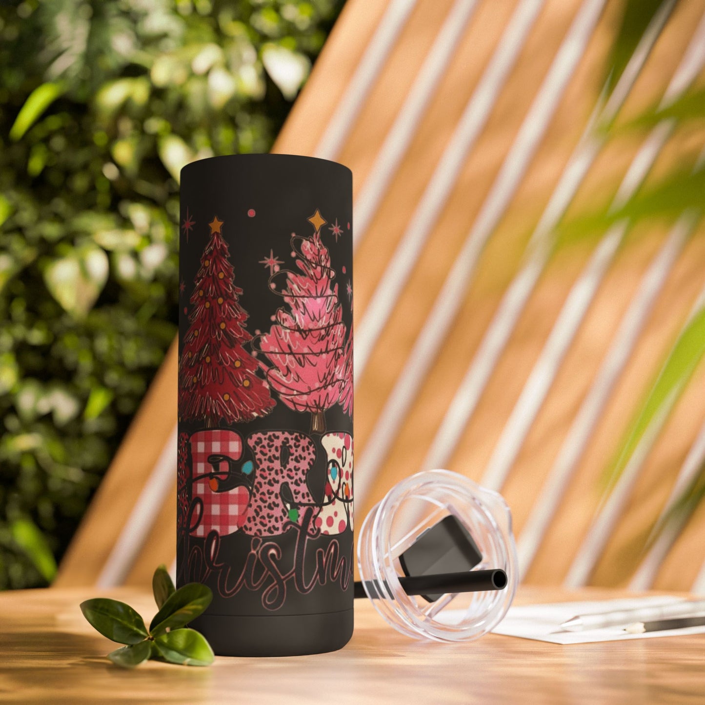 Christmas Tree Tumbler - 20oz Skinny Matte Drinkware Christmas gift mug