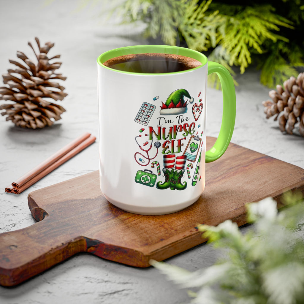 Nurse Elf Coffee Mug — Christmas Medical Holiday Gift (11oz & 15oz) Medical Christmas Mug