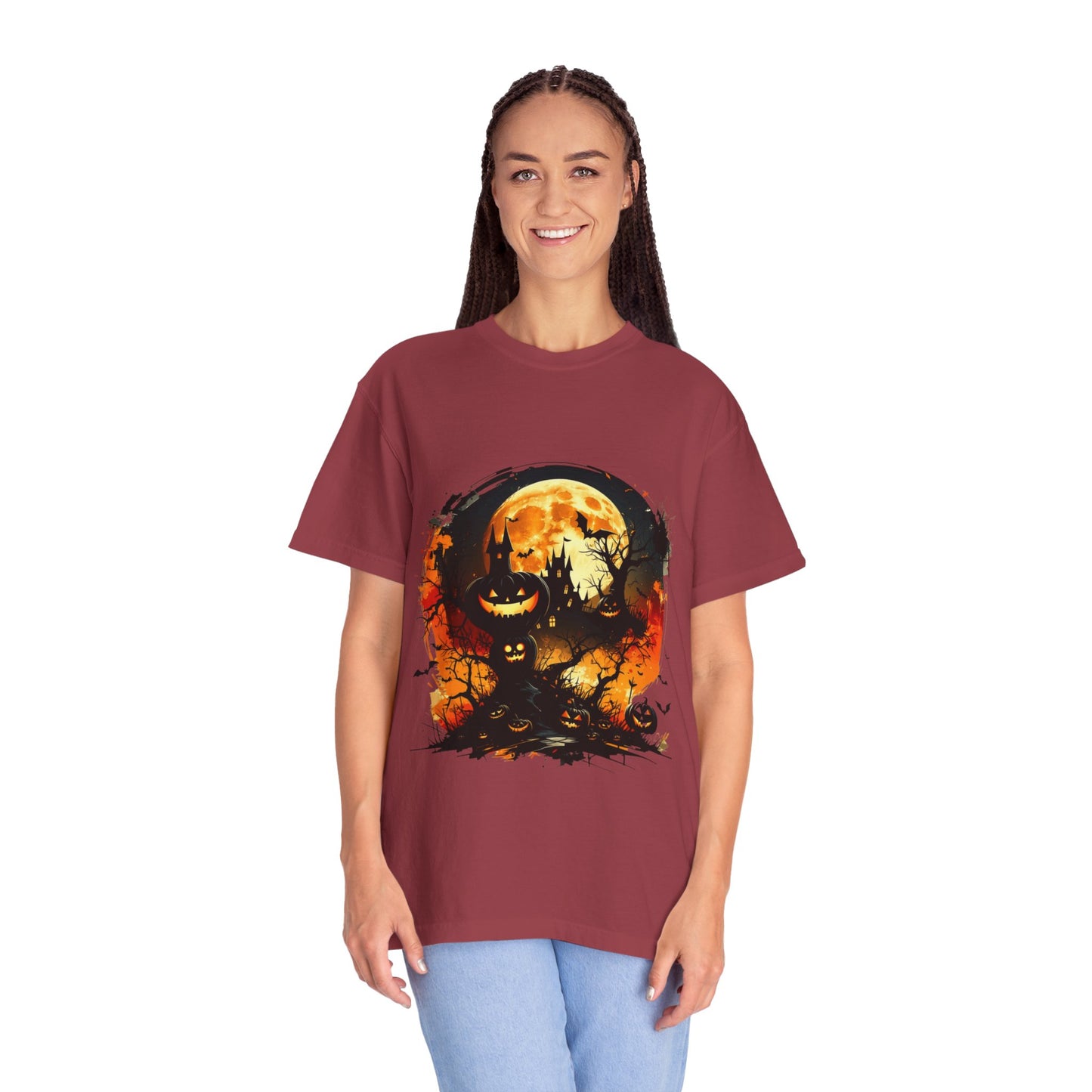 Halloween Moon Graphic T-shirt, Unisex Spooky Shirt, Fall Outfit, October Fest Tee, Halloween Party Wear, Trick or Treat T-shirt