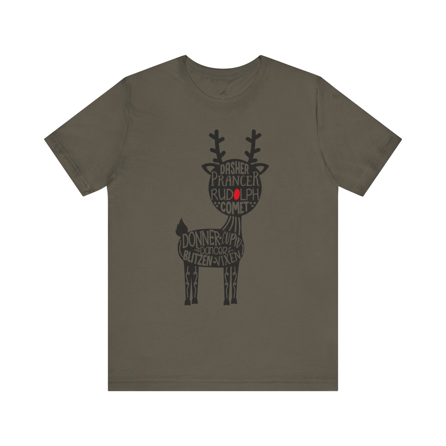 Christmas Reindeer Graphic Tee - Unisex Jersey Short Sleeve Shirt