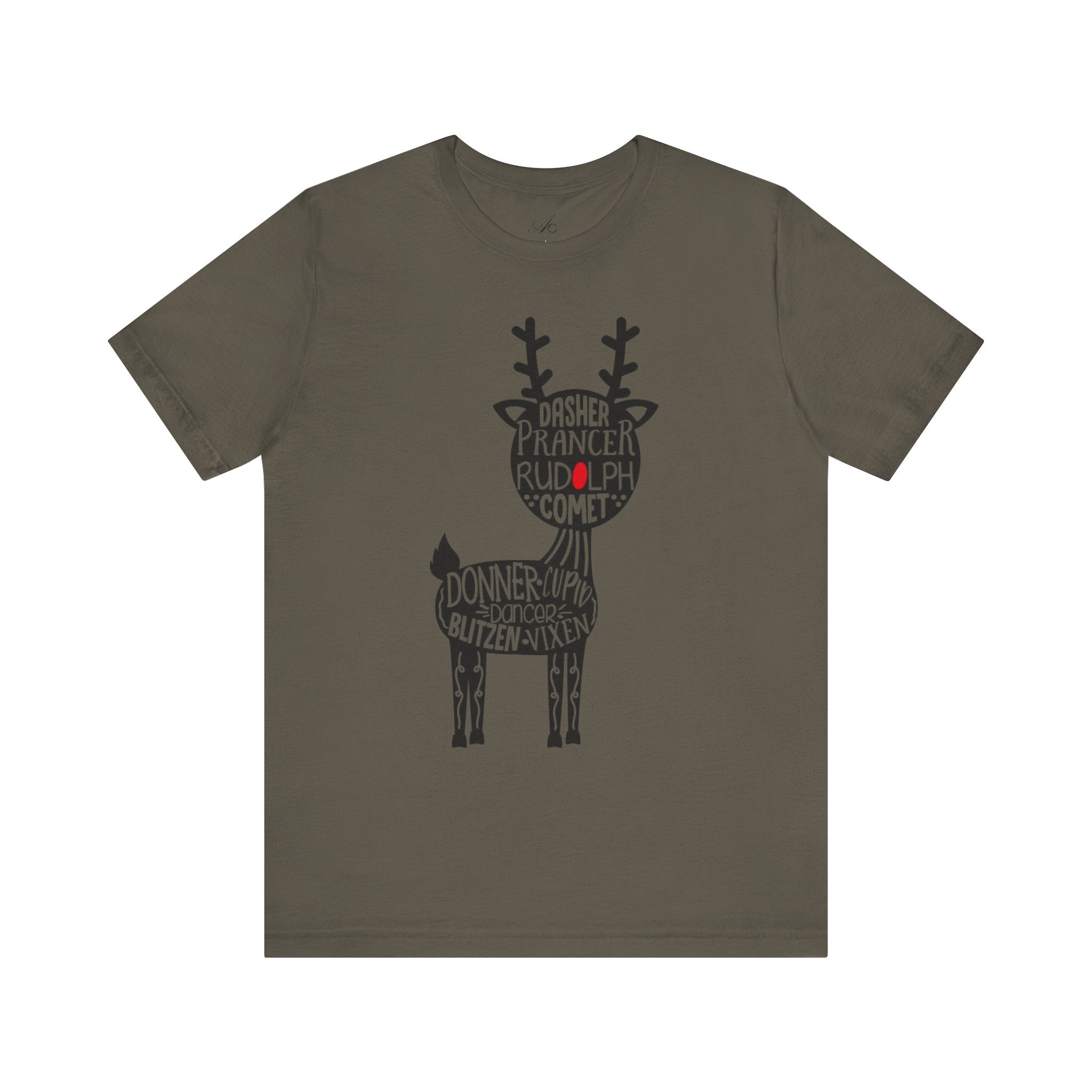 Christmas Reindeer Graphic Tee - Unisex Jersey Short Sleeve Shirt