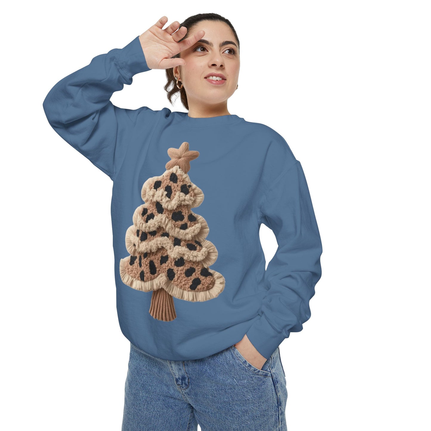 Leopard Knit Christmas Tree Sweatshirt unique festive designs and joyful