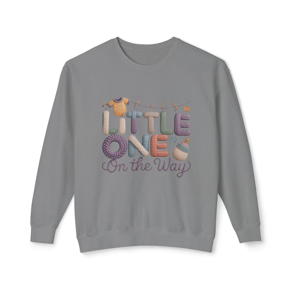 Little One On The Way Sweatshirt  Cute Baby Shower Announcement Crewneck