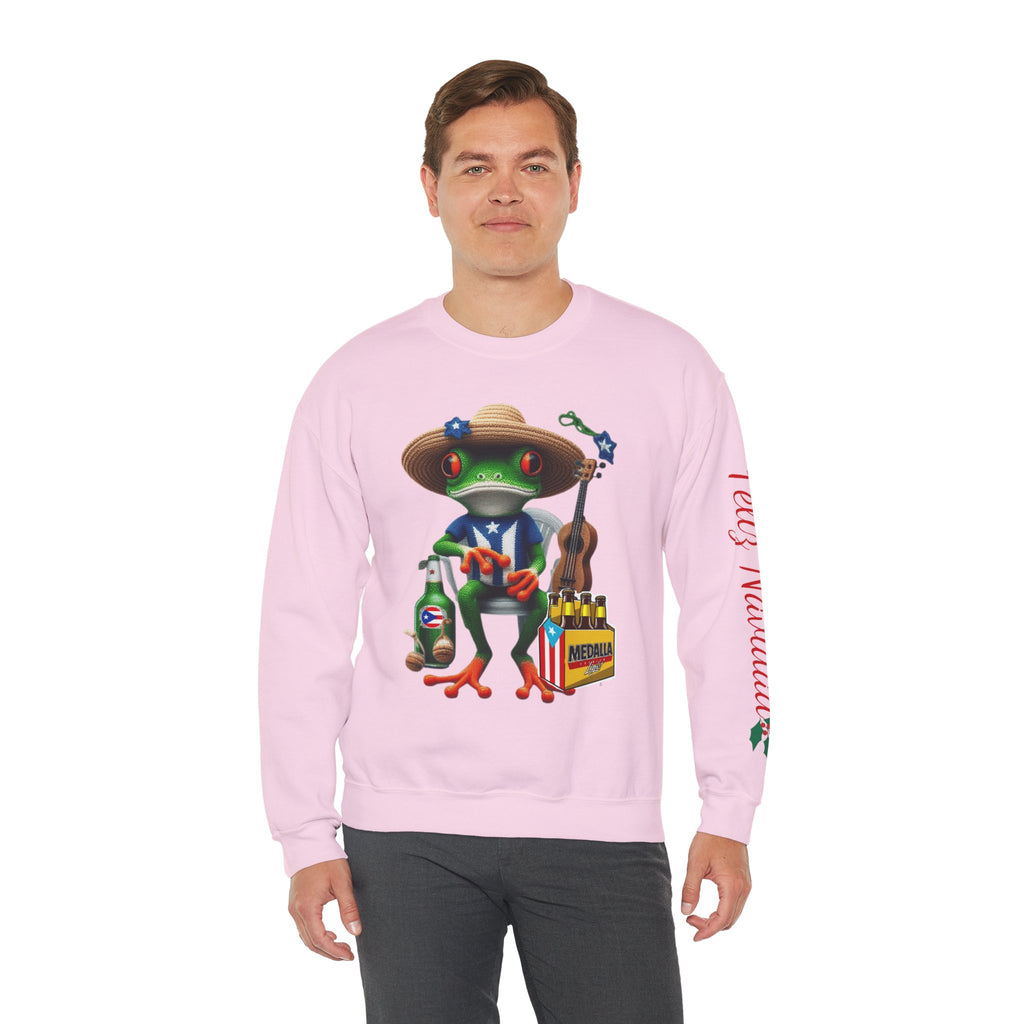Frog Coqui Crewneck Sweatshirt – Coquito y Medalla Puerto Rican Vibes
