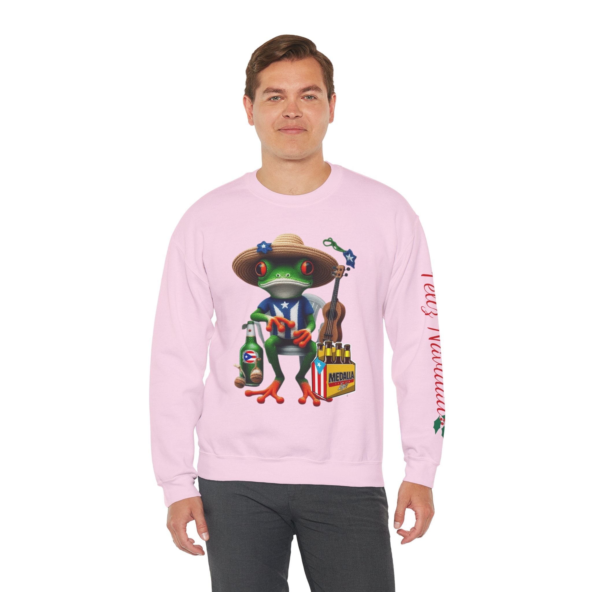 Frog Coqui Crewneck Sweatshirt – Coquito y Medalla Puerto Rican Vibes