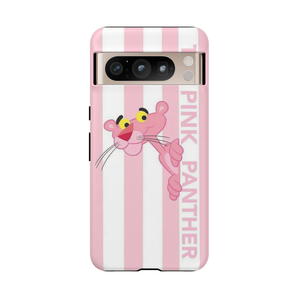 Pink Panther Tough Case Retro Striped Phone Case with "The Pink Panther" Design