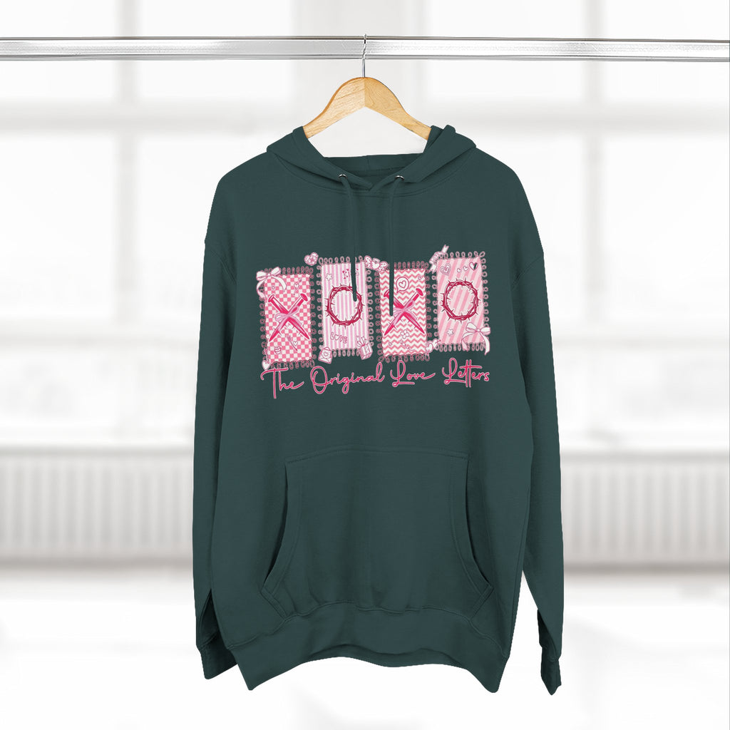 Hoodie  Pink XOXO Three Panel Love Letters Fleece Hoodie