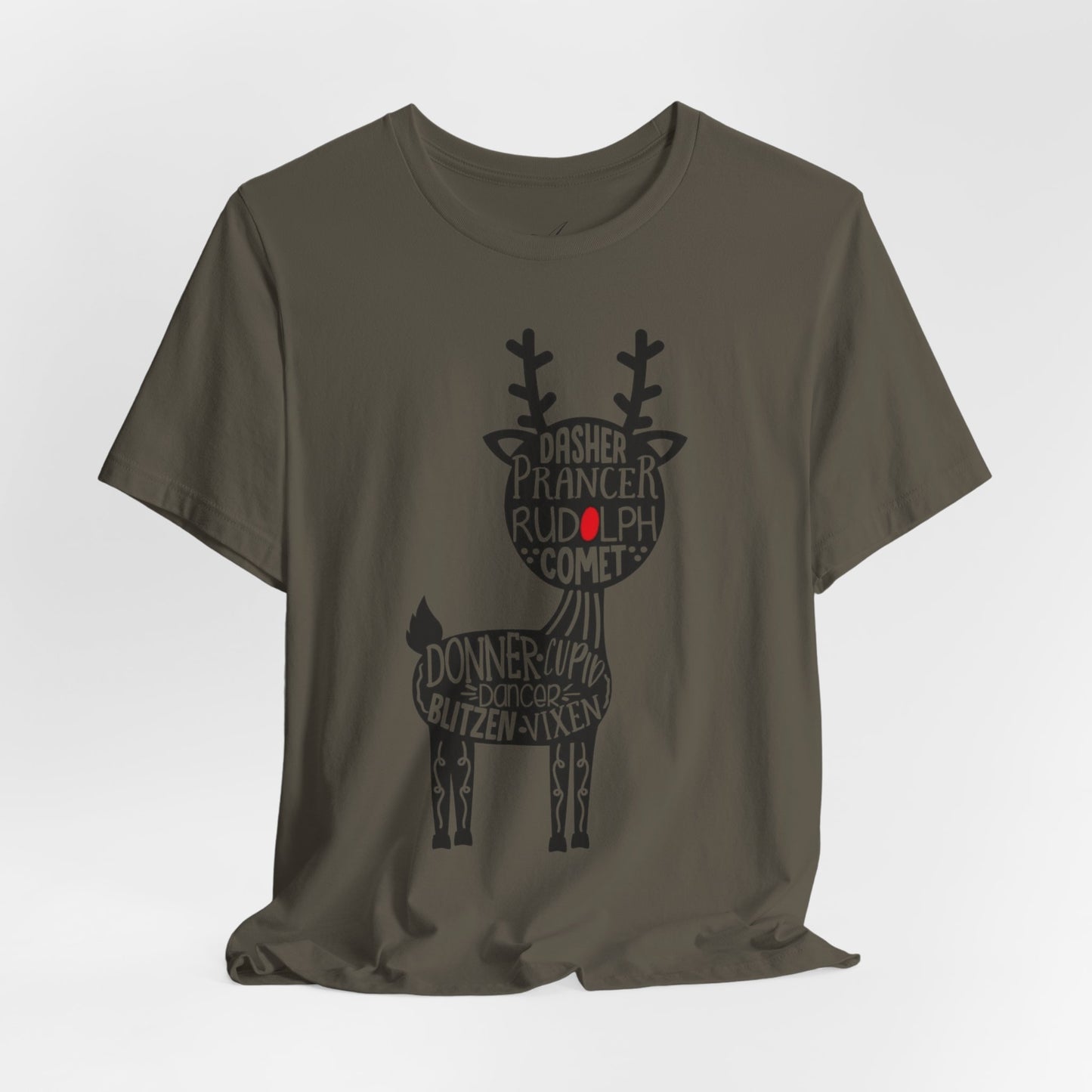 Christmas Reindeer Graphic Tee - Unisex Jersey Short Sleeve Shirt