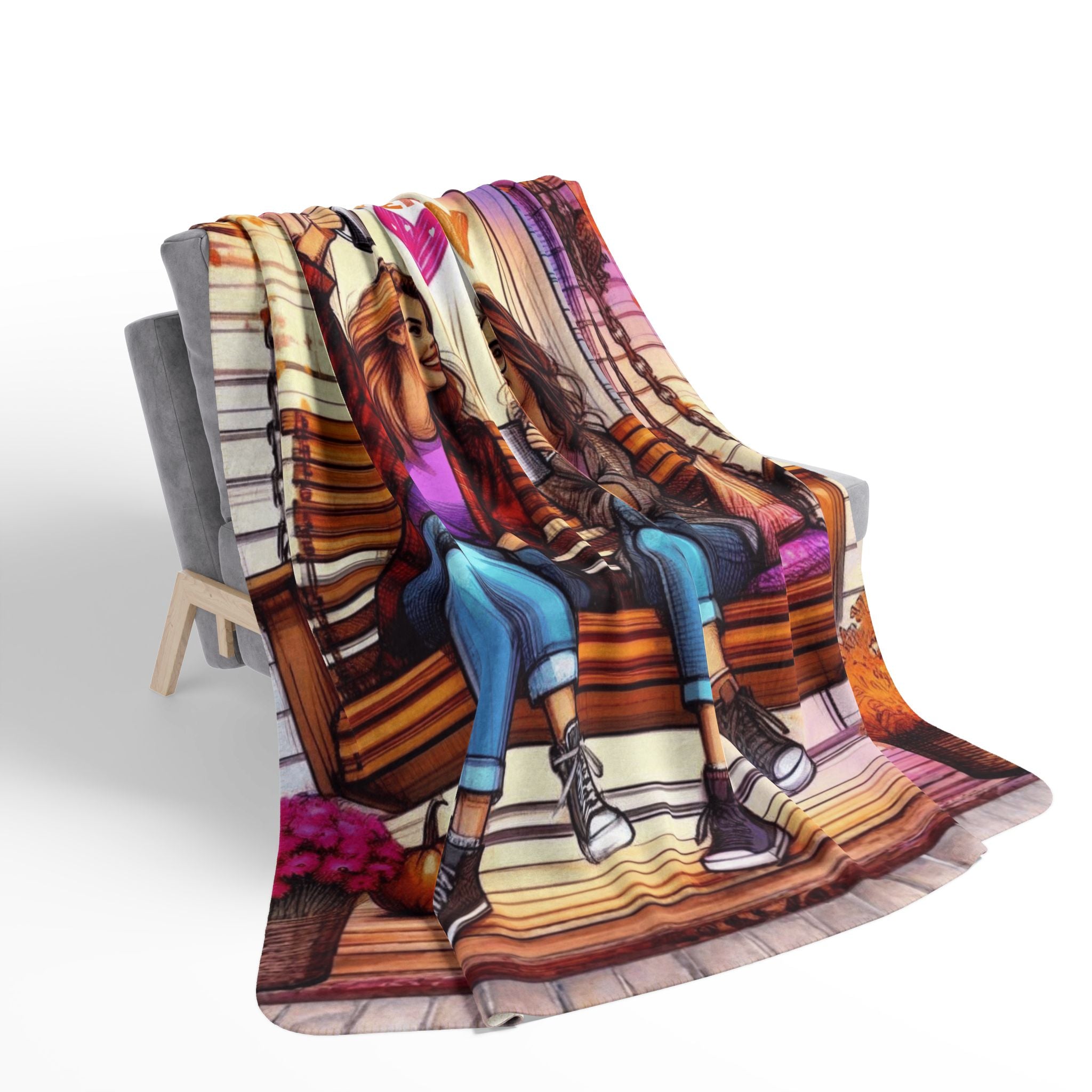 Sisters Make the Best Friends Sherpa Blanket — Cozy Autumn Sister Gift Blanket Gift for Sister