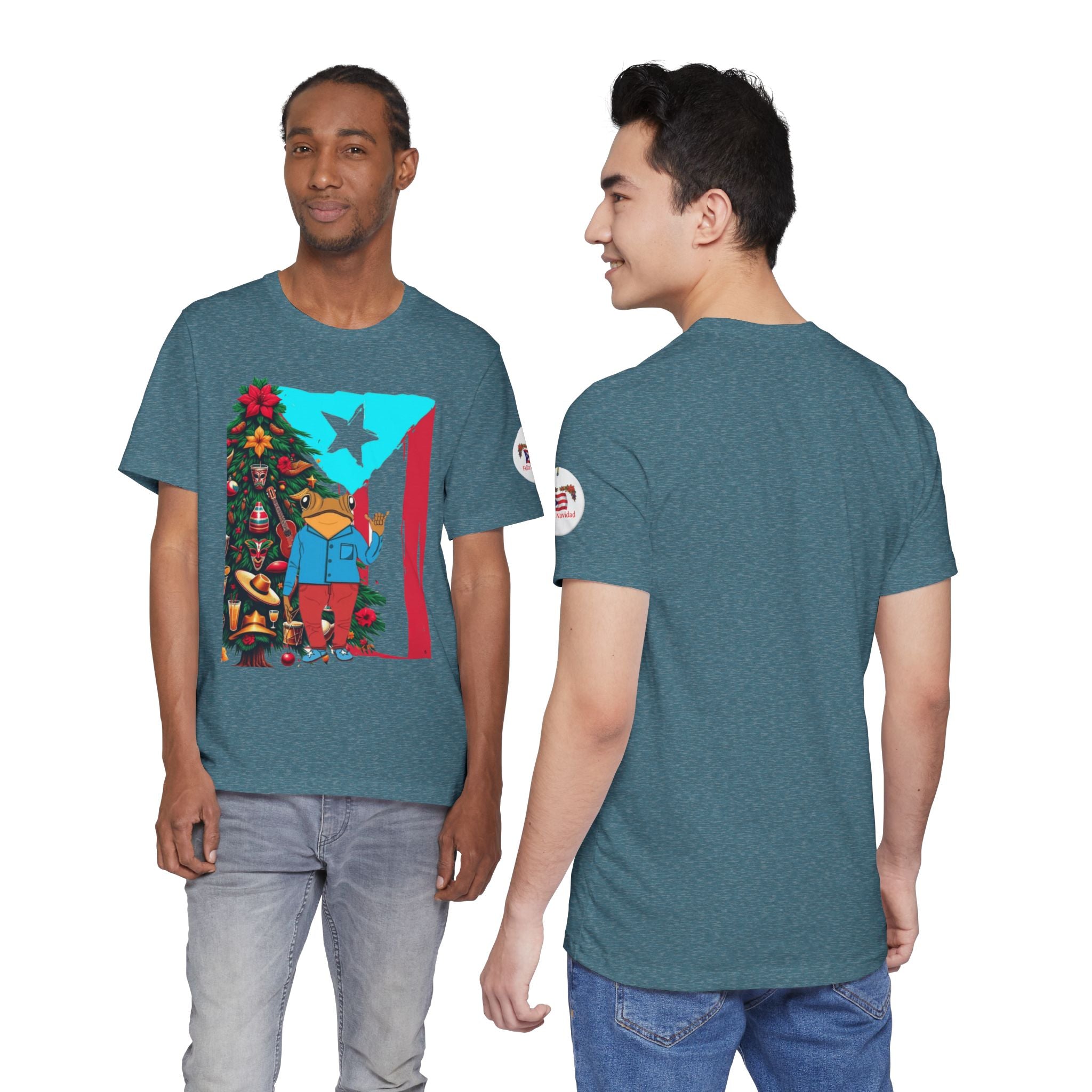 Puerto Rico Holiday T-Shirt  Coquí by Christmas Tree Graphic Puerto Rico’s Navidades