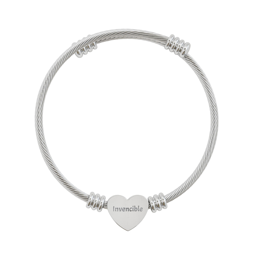 Engravable Heart Cuff Bracelet — Personalized Minimalist Bangle (Silver or Gold)