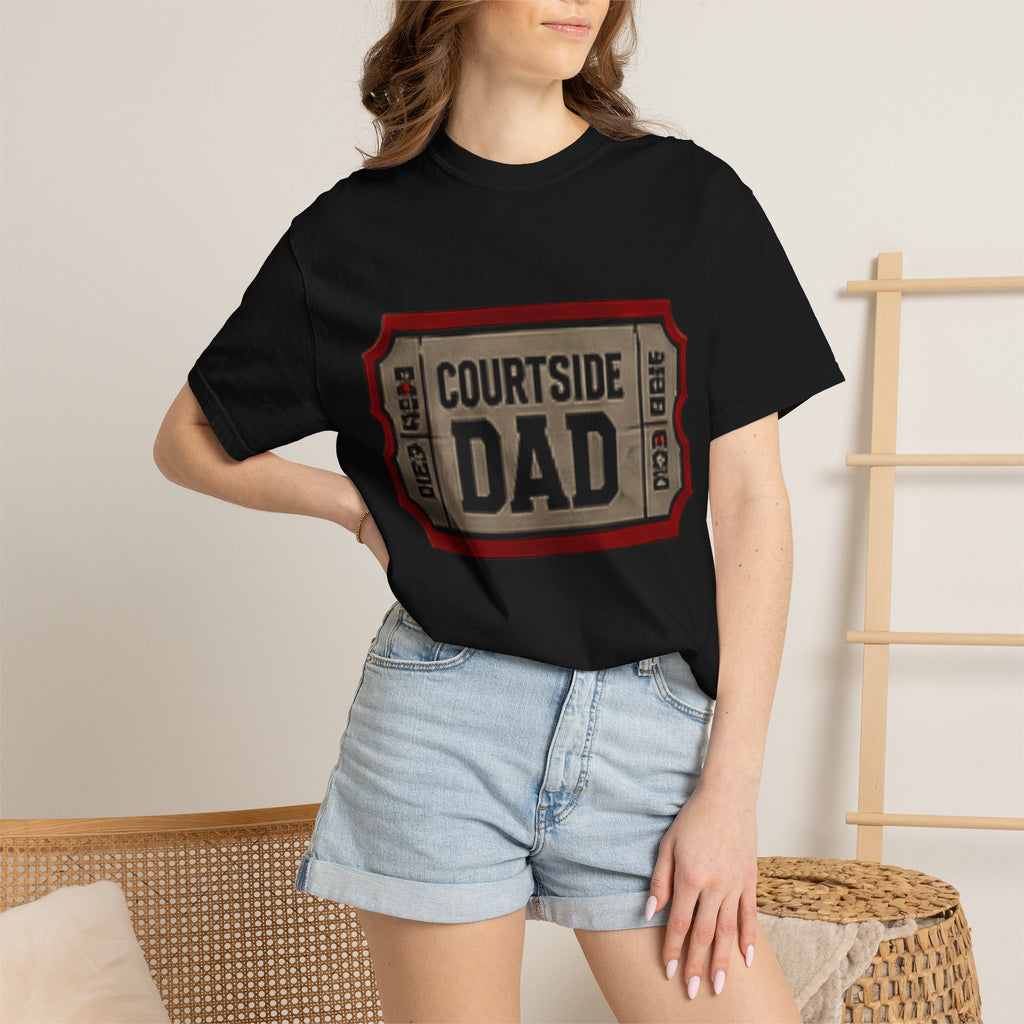 Courtside Dad T-Shirt — Vintage Ticket-Style Basketball Dad Tee