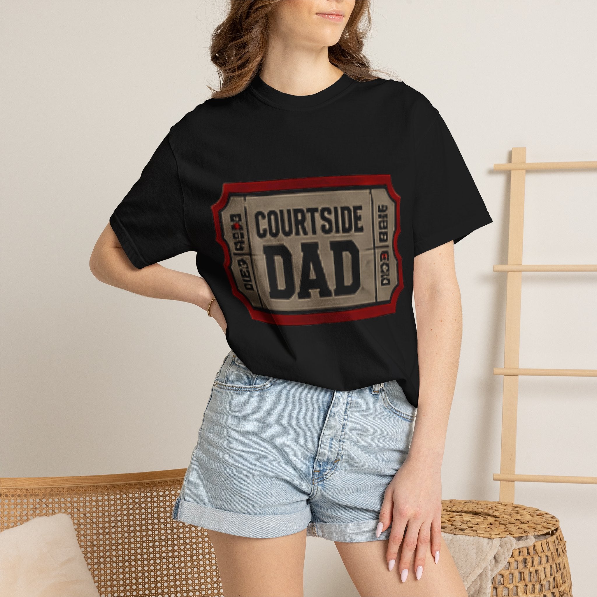 Courtside Dad T-Shirt — Vintage Ticket-Style Basketball Dad Tee